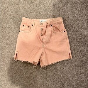Zara Women's High Waist Peach Shorts